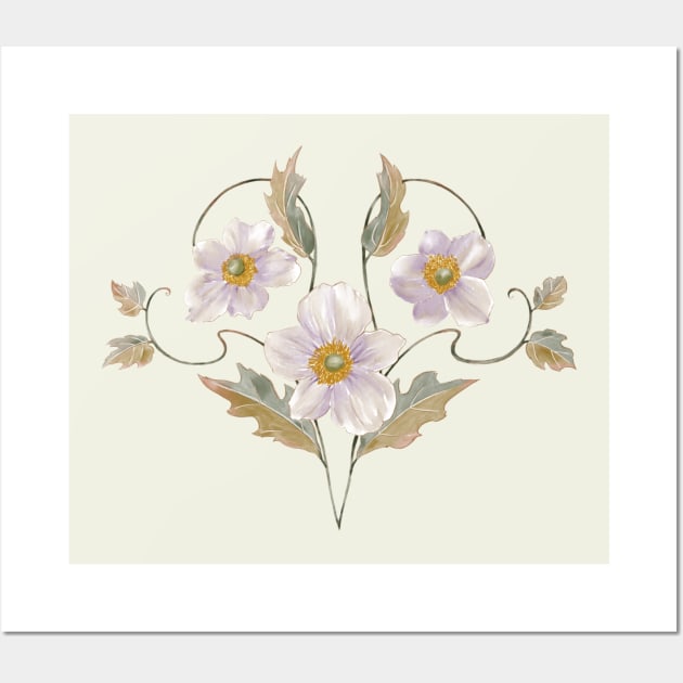 Three Graces anemone flowers Wall Art by rudakropka